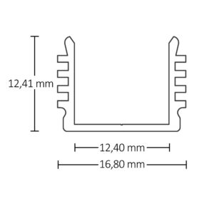 112802_skizze_11 LED Aufbauprofil SURF12 BORDERLESS Aluminium eloxiert, 200cm