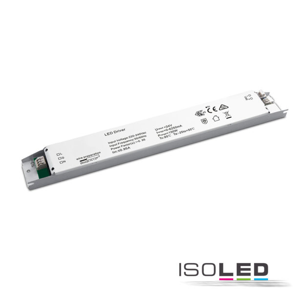 LED Leuchten-Trafo 24V/DC, 0-150W, flach