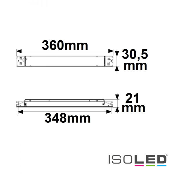 LED Leuchten-Trafo 24V/DC, 0-100W, SELV, flach, schmal