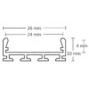 LED Aufbauprofil WING20 klein, eloxiert L: 200cm