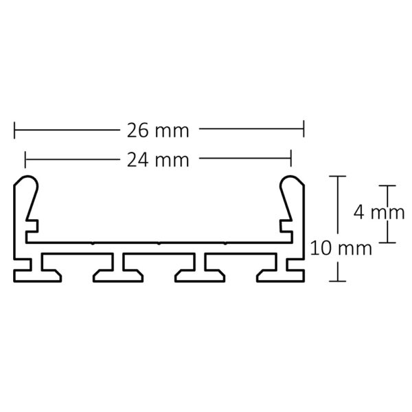LED Aufbauprofil WING20 klein, eloxiert L: 200cm