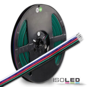 Kabel RGB+W 10m Rolle 5-polig 0,50mm² H03VH-H AWG20