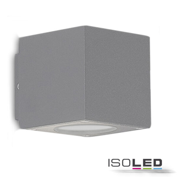 LED Wandleuchte Up&Down 2x3W CREE, IP54, silbergrau, warmweiß