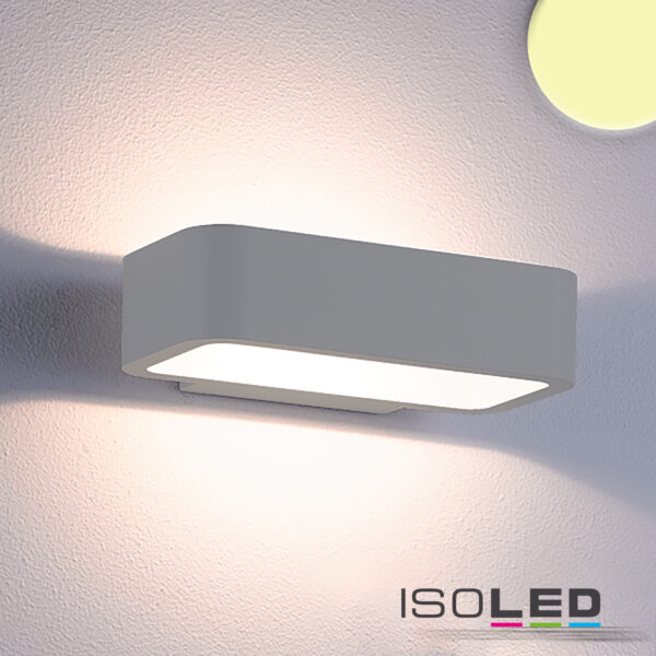 LED Wandleuchte Up&Down 1x7W CREE, IP54, silbergrau, warmweiß