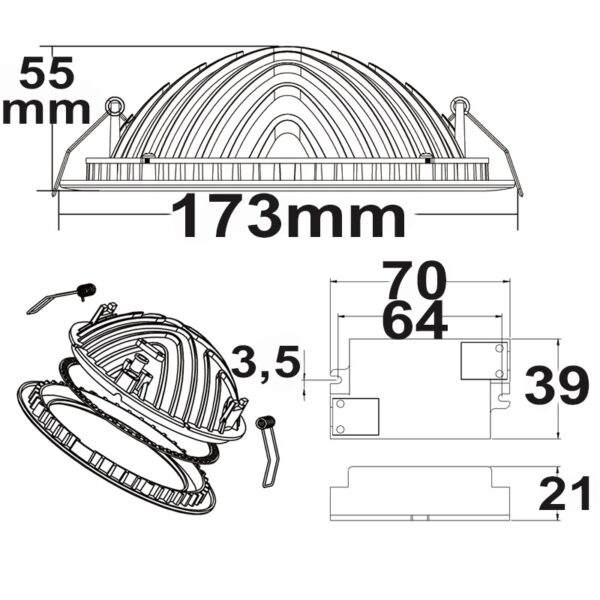 LED Downlight LUNA 18W, indirektes Licht, weiß, neutralweiß