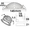 LED Downlight LUNA 15W, indirektes Licht, weiß, warmweiß