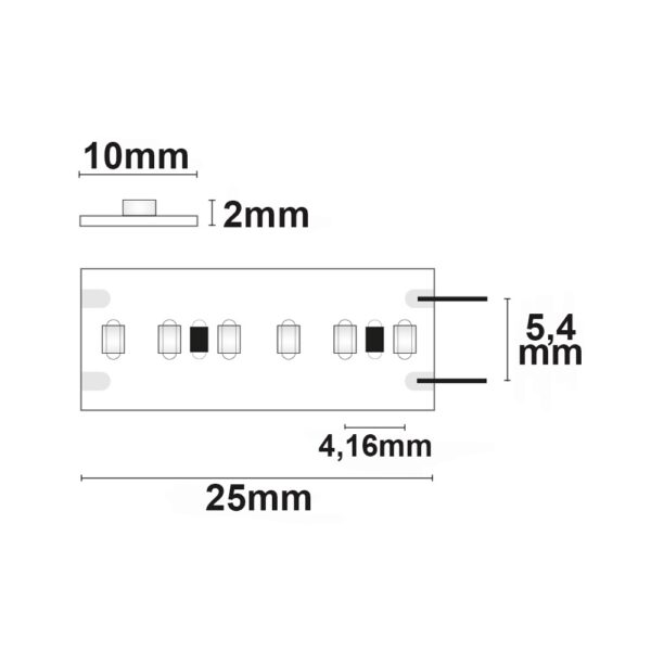 LED CRI965 Linear10 Flexband, 24V DC, 10W, IP20, 6500K, 5m Rolle, 240 LED/m