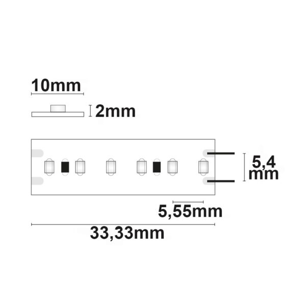 LED CRI930 Linear10 Flexband, 24V DC, 6W, IP20, 3000K, 5m Rolle, 180 LED/m