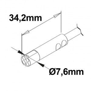 113545_skizze Mini-Plug RGB Anschlusskabel male, 1m, 4-polig, IP54, weiß, max. 48V/6A