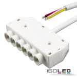 Mini-Plug RGB 6-fach Verteiler female, 1m, 4-polig, IP54, weiß, max. 48V/6A