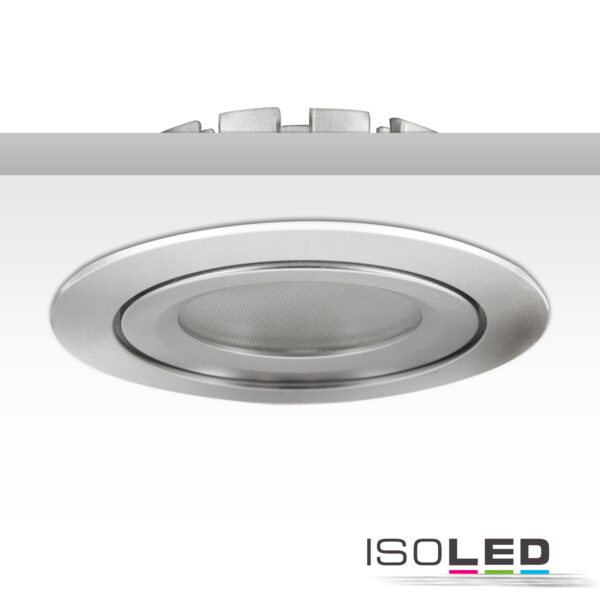 LED Einbaustrahler, silber, 8W SMD, 120°, rund, warmweiß, dimmbar