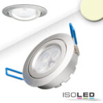 LED Einbaustrahler, silber, 8W, 72°, rund, warmweiß, dimmbar