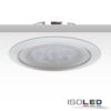 LED Einbaustrahler, silber, 8W, 72°, rund, warmweiß, dimmbar