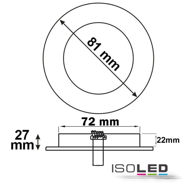 Einbaurahmen rund, Loch 73mm, weiß, für GU10/MR16 Spots