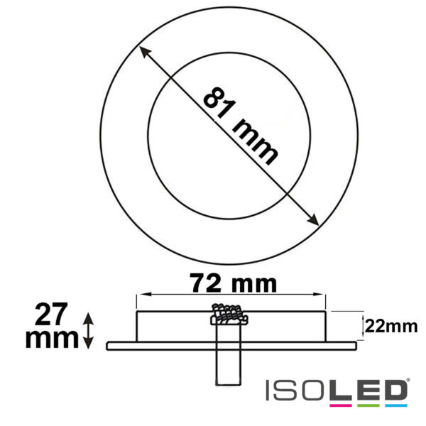Einbaurahmen rund, Loch 73mm, weiß, für GU10/MR16 Spots
