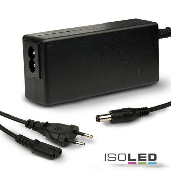 Trafo 24V/DC, 0-60W, mit Rundstecker und Flachstecker