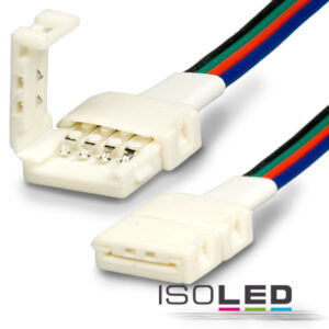 Clip-Verbinder mit Kabel (max. 5A) C1-410 für 4-pol. IP20 Flexstripes mit Breite 10mm, Pitch >12mm