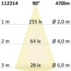 LED Bodeneinbaustrahler, eckig, Edelstahl, IP67, 7W COB, 90°, warmweiß