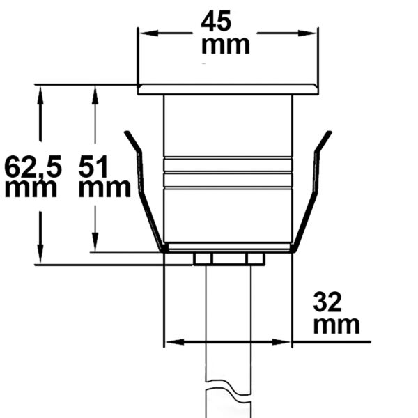 LED Einbaustrahler, Edelstahl , 2W, 60°, IP67, 12V AC/DC, warmweiß