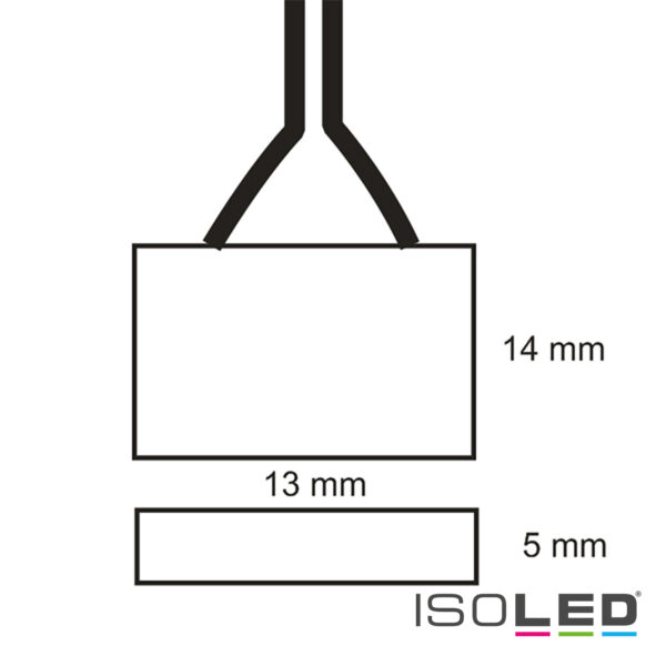 Clip-Rundstecker-Anschluss (max. 5A) für 2-pol. IP20 Flexstripes mit Breite 8mm, Pitch-Abstand >12mm