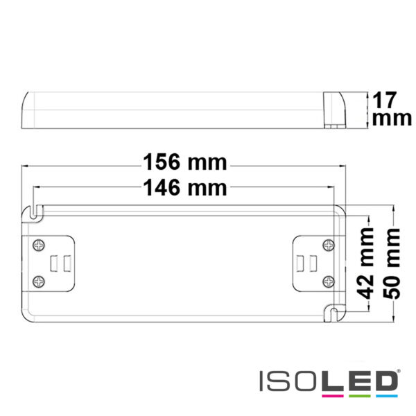 LED Trafo 12V/DC, 0-30W, SELV, ultraflach, ultraschmal