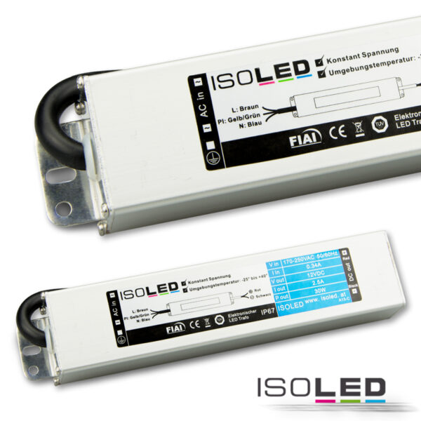 LED Trafo 24V/DC, 0-30W, IP66