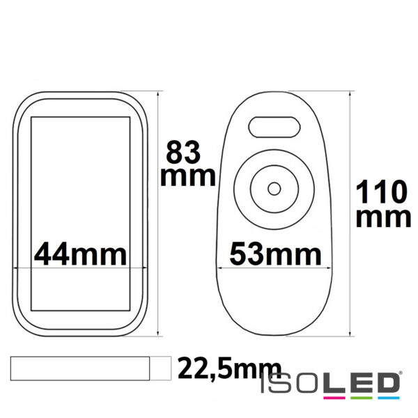 Wireless Touch RGB PWM-Dimmer mit Funk-Fernbedienung 2.4GHz, 12-24V DC 3x4A