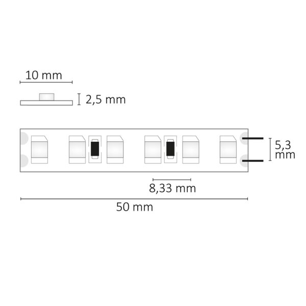 LED SIL825 Flexband, 24V DC, 9,6W, IP20, 2500K, 5m Rolle, 120 LED/m
