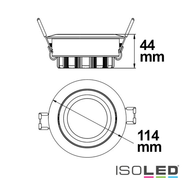 LED Einbaustrahler COB, weiß, 15W, 45°, rund, neutralweiß, dimmbar