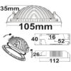 LED Downlight LUNA 8W, indirektes Licht, weiß, warmweiß, dimmbar