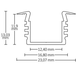 112293_2_iso LED Einbauprofil DIVE12 Aluminium eloxiert, 200cm