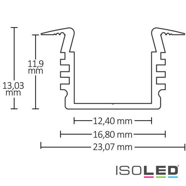 LED Einbauprofil DIVE12 Aluminium eloxiert, 200cm