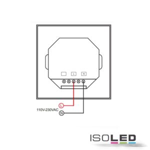 113001_3 Sys-One single color 4 Zonen Einbau-Touch-Funk-Fernbedienung, 230V AC