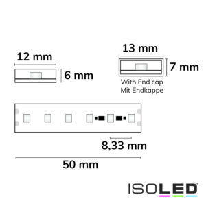LED AQUA840 CC Flexband, 24V DC, 12W, IP68, 4000K, 15m Rolle, 120 LED/m