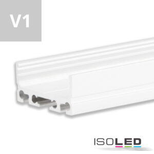 LED Aufbauprofil SURF24 FLAT V1 Aluminium pulverbeschichtet weiß RAL 9010, 200cm