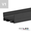 LED Aufbauprofil SURF24 FLAT V1 Aluminium schwarz RAL 9005, 200cm