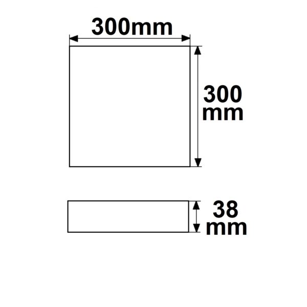 LED Deckenleuchte weiß, 24W, eckig, 300x300mm, warmweiß, dimmbar