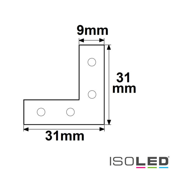 Eckverbinder horizontal für TUNNEL, SURF16, LAMP35, CORNER20N, Double/Single, HIDE, 90°, 4er Set
