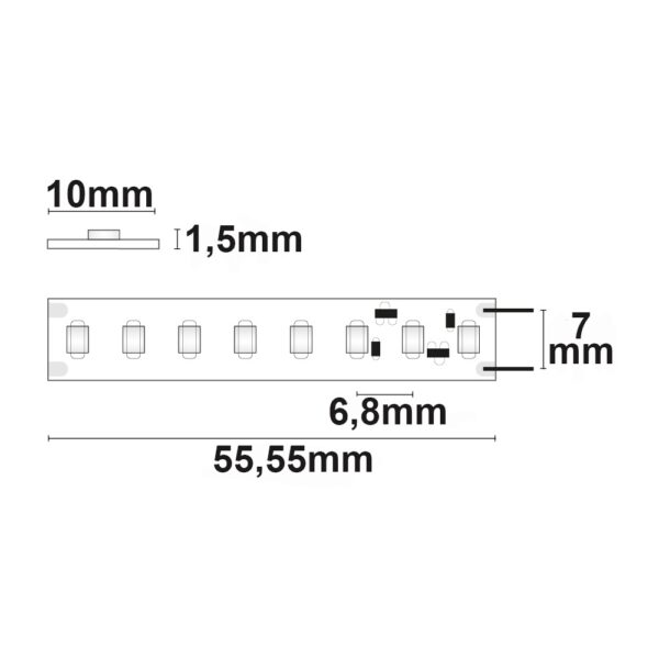 LED CRI840 High-Lumen CC Flexband, 24V DC, 21W, IP20, 4000K, 160 lm/W, 5m Rolle, 140 LED/m