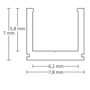 113634_skizze_11 LED Aufbauprofil SURF6 Aluminium eloxiert, 200cm
