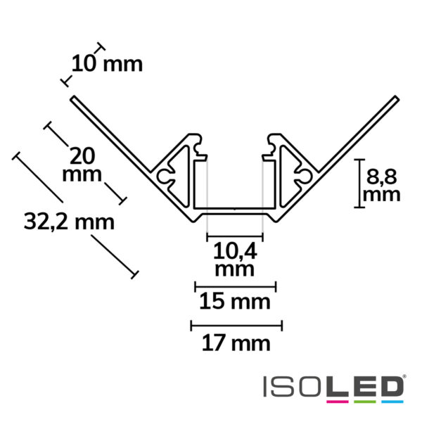 LED Fliesenprofil Inneneck, 200cm