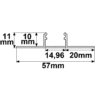 LED Fliesen T-Profil, 250cm