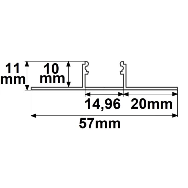 LED Fliesen T-Profil, 250cm