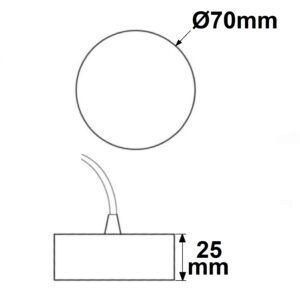 113248_2 Deckenbaldachin rund 70mm, weiß, inkl. 2-poliges Stoffkabel 1,5m