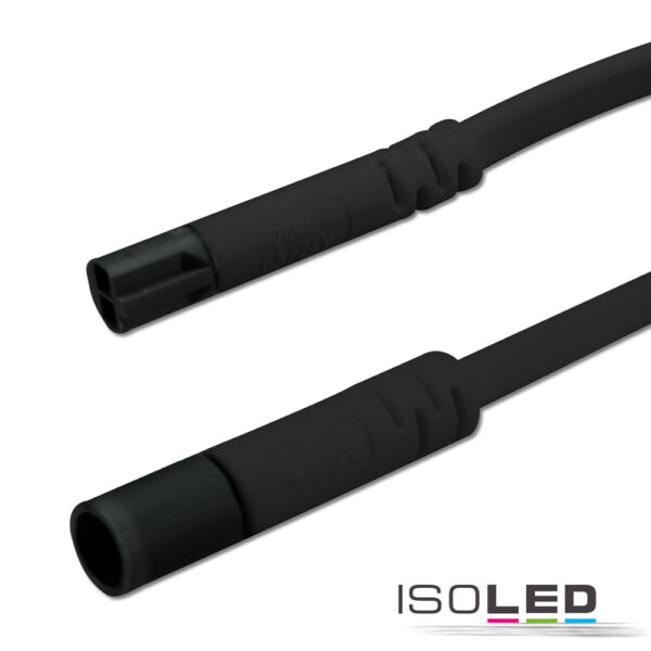 Mini-Plug Verlängerung male-female, 3m, 2x0,75, IP54, schwarz, max. 48V/6A