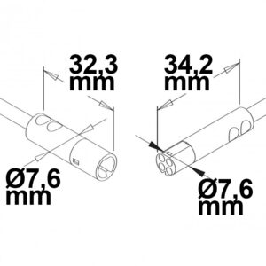 113547_skizze Mini-Plug RGB Verlängerung male-female, 3m, 4-polig, IP54, weiß, max. 48V/6A