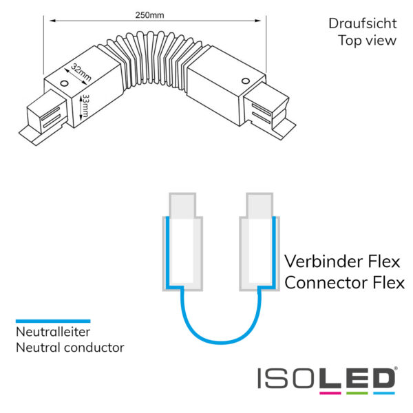 3-Phasen S1 Flex-Verbinder, weiß L: 300mm