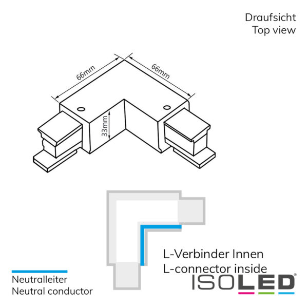 3-Phasen S1 L-Verbinder N-Leiter innen, Schutzleiter außen, schwarz