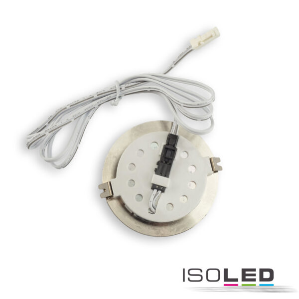 LED Möbeleinbaustrahler MiniAMP silber, 2W, 24V DC neutralweiß 4000K, dimmbar
