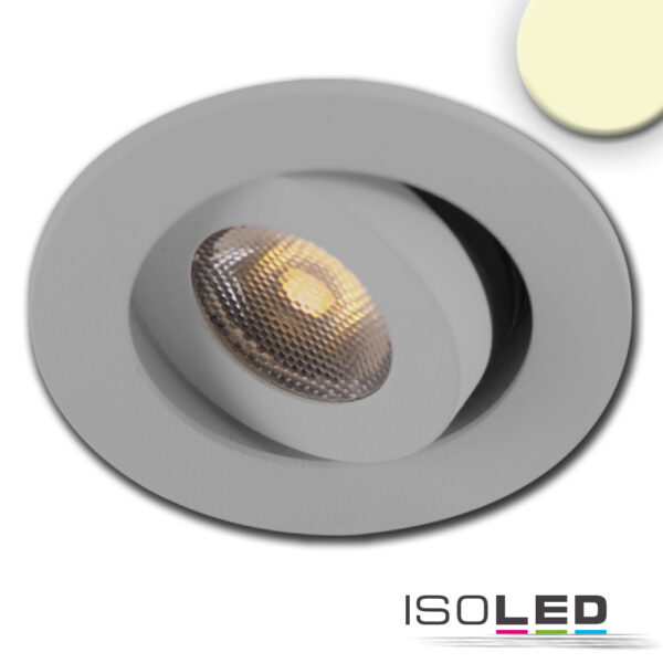 LED Einbauleuchte MiniAMP alu gebürstet, 3W, 24V DC, warmweiß, dimmbar